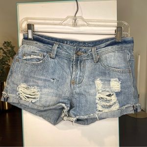 size 3 denim ripped shorts
